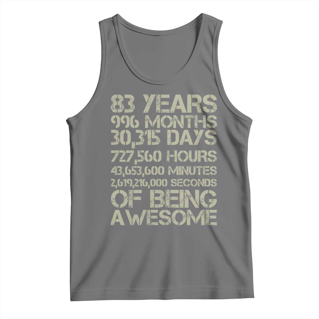 Vintage 83rd Milestone Birthday Tank Top 83 Years Of Being Awesome