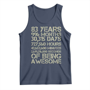 Vintage 83rd Milestone Birthday Tank Top 83 Years Of Being Awesome