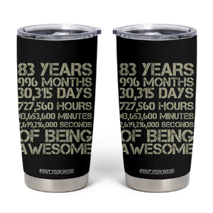 Vintage 83rd Milestone Birthday Tumbler Cup 83 Years Of Being Awesome