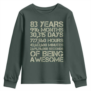 Vintage 83rd Milestone Birthday Youth Sweatshirt 83 Years Of Being Awesome