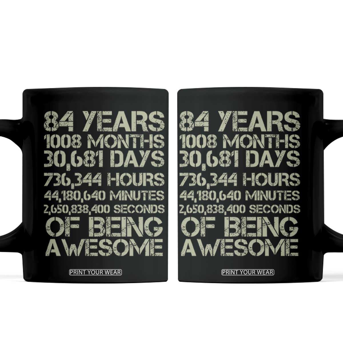 Vintage 84th Milestone Birthday Coffee Mug 84 Years Of Being Awesome