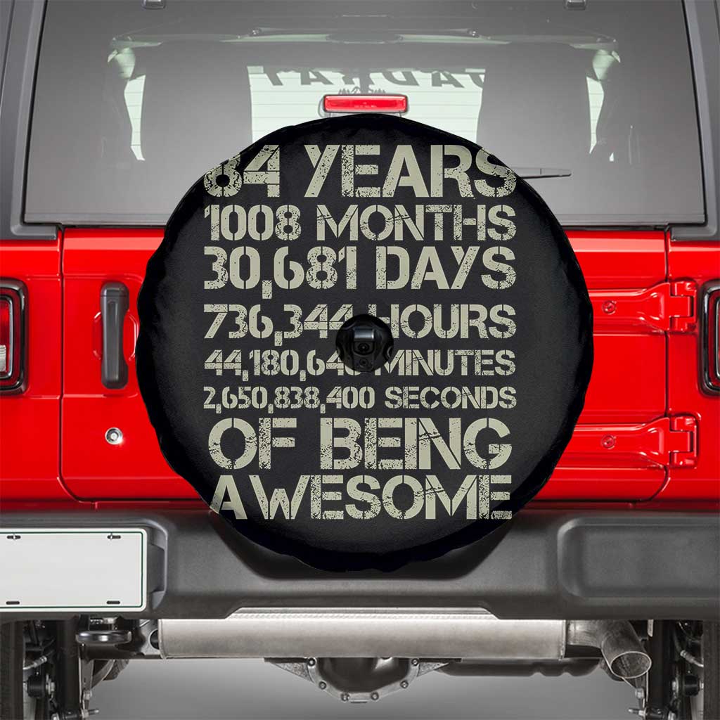 Vintage 84th Milestone Birthday Spare Tire Cover 84 Years Of Being Awesome
