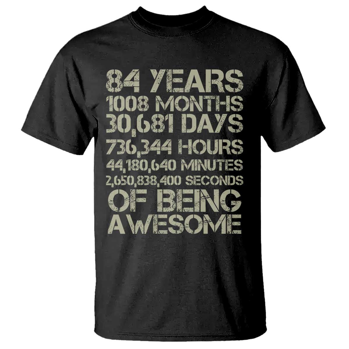 Vintage 84th Milestone Birthday T Shirt 84 Years Of Being Awesome