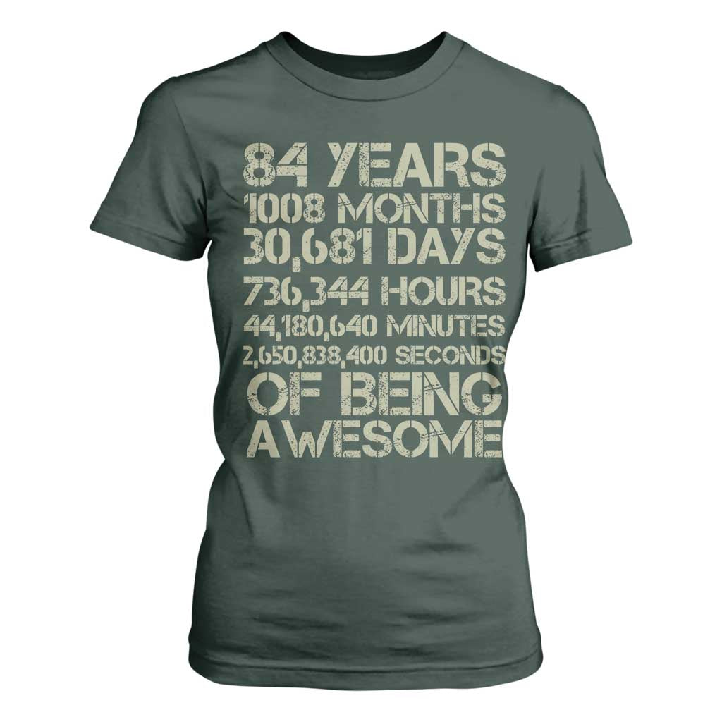 Vintage 84th Milestone Birthday T Shirt For Women 84 Years Of Being Awesome