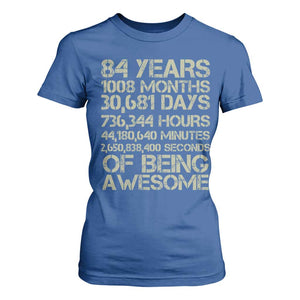 Vintage 84th Milestone Birthday T Shirt For Women 84 Years Of Being Awesome