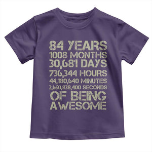 Vintage 84th Milestone Birthday Toddler T Shirt 84 Years Of Being Awesome