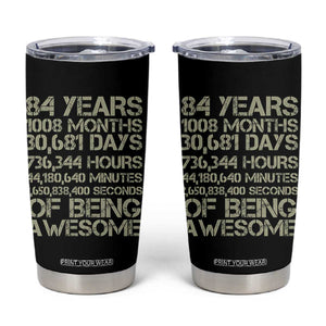 Vintage 84th Milestone Birthday Tumbler Cup 84 Years Of Being Awesome