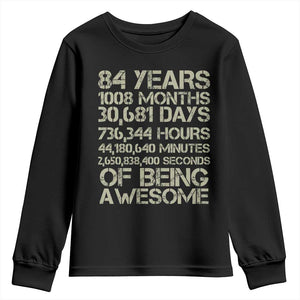 Vintage 84th Milestone Birthday Youth Sweatshirt 84 Years Of Being Awesome