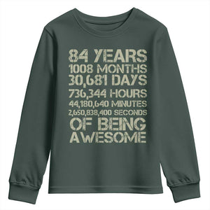 Vintage 84th Milestone Birthday Youth Sweatshirt 84 Years Of Being Awesome