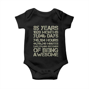 Vintage 85th Milestone Birthday Baby Onesie 85 Years Of Being Awesome