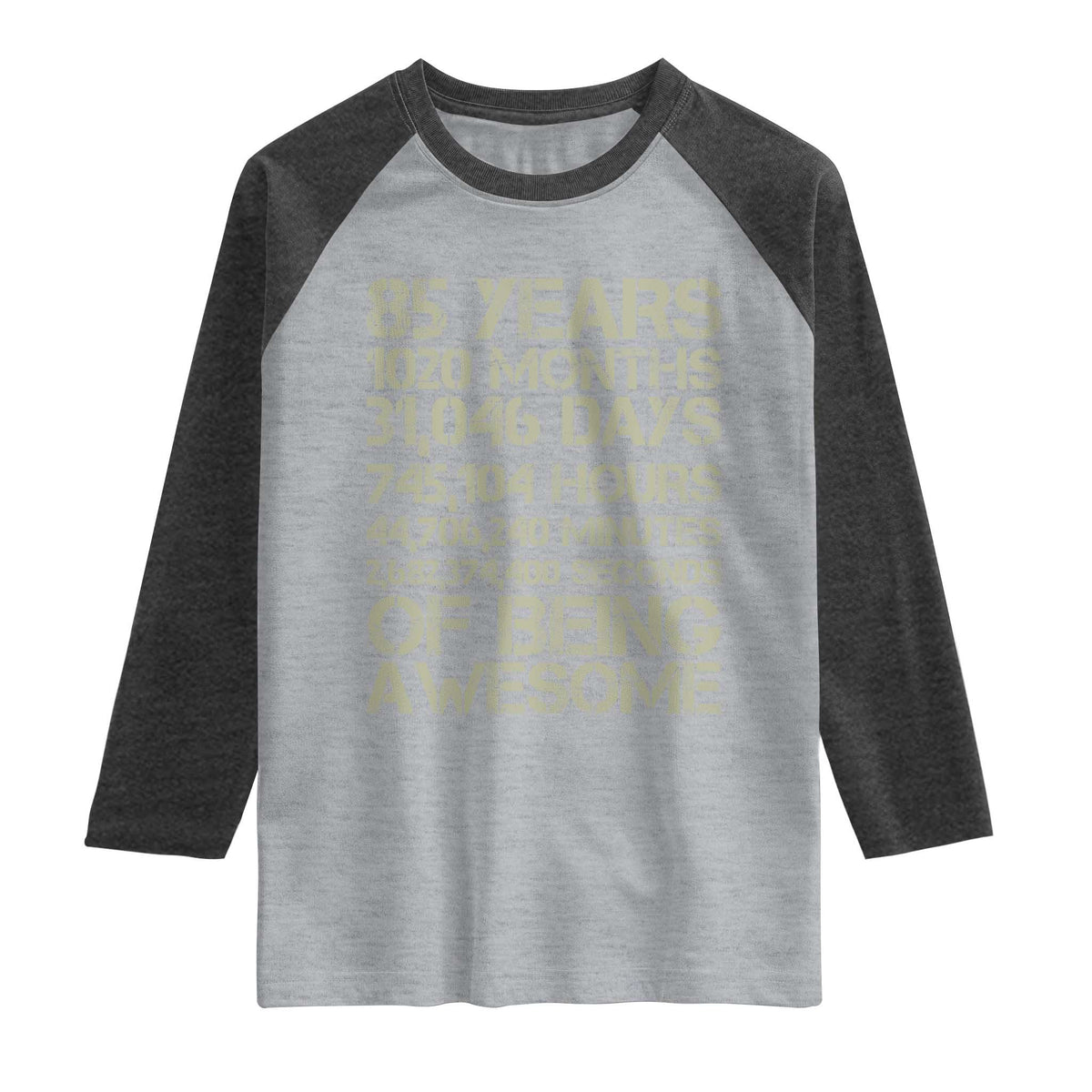 Vintage 85th Milestone Birthday Raglan Shirt 85 Years Of Being Awesome