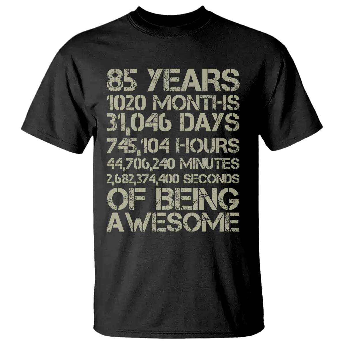 Vintage 85th Milestone Birthday T Shirt 85 Years Of Being Awesome
