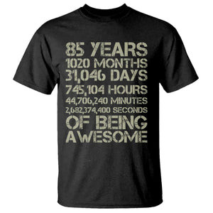 Vintage 85th Milestone Birthday T Shirt 85 Years Of Being Awesome
