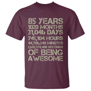 Vintage 85th Milestone Birthday T Shirt 85 Years Of Being Awesome