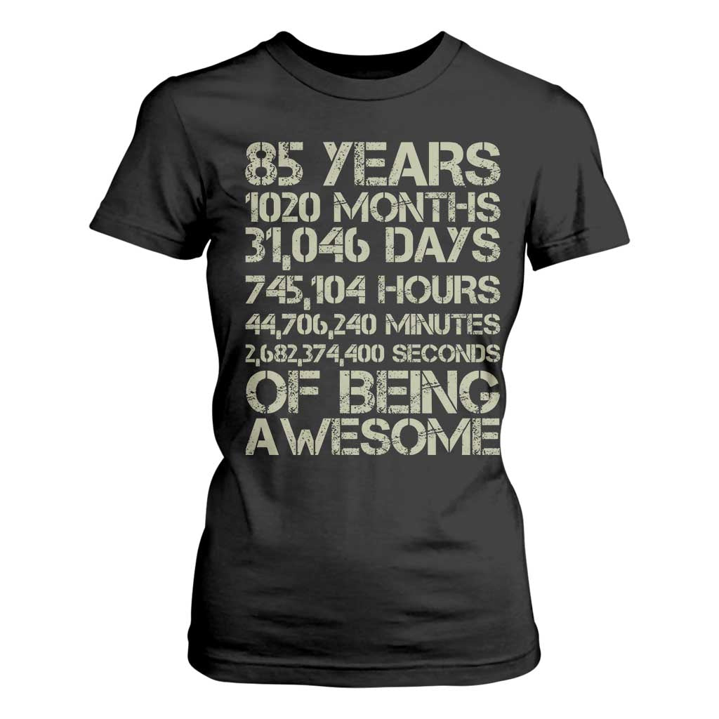 Vintage 85th Milestone Birthday T Shirt For Women 85 Years Of Being Awesome