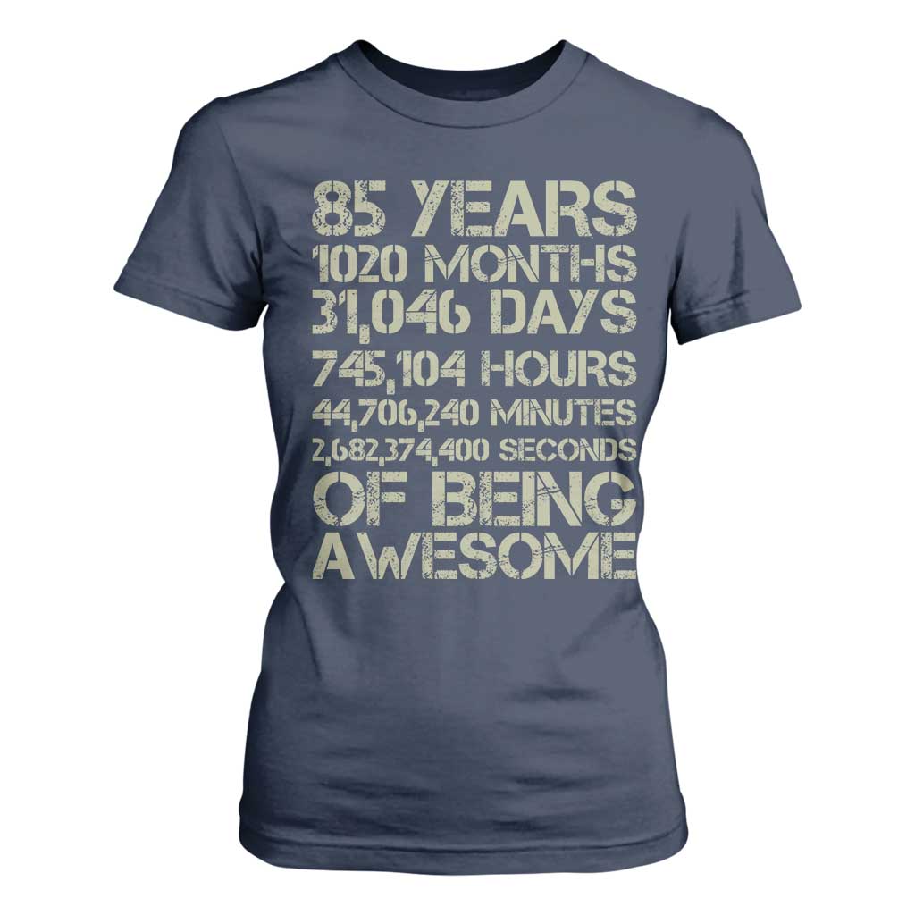 Vintage 85th Milestone Birthday T Shirt For Women 85 Years Of Being Awesome