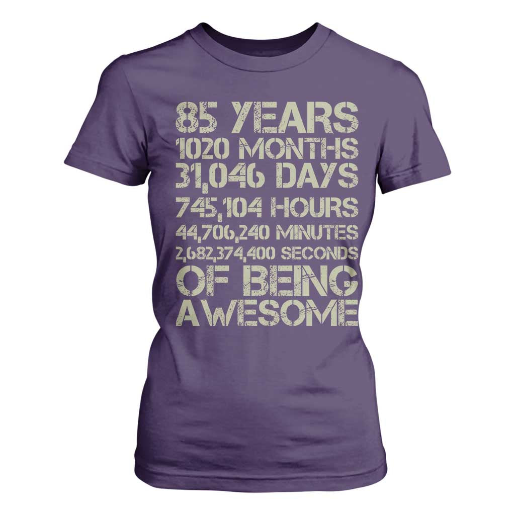 Vintage 85th Milestone Birthday T Shirt For Women 85 Years Of Being Awesome
