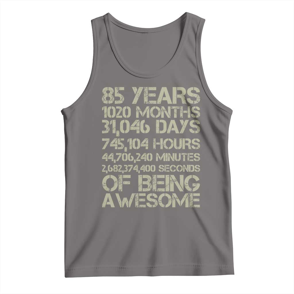 Vintage 85th Milestone Birthday Tank Top 85 Years Of Being Awesome
