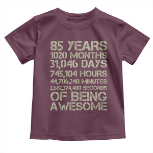 Vintage 85th Milestone Birthday Toddler T Shirt 85 Years Of Being Awesome