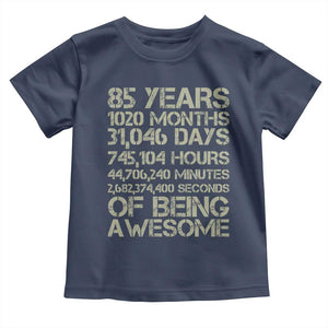 Vintage 85th Milestone Birthday Toddler T Shirt 85 Years Of Being Awesome