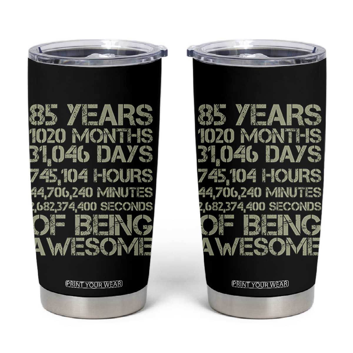 Vintage 85th Milestone Birthday Tumbler Cup 85 Years Of Being Awesome