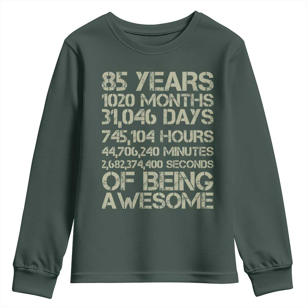 Vintage 85th Milestone Birthday Youth Sweatshirt 85 Years Of Being Awesome
