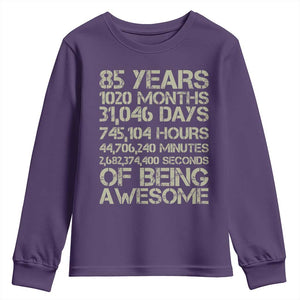 Vintage 85th Milestone Birthday Youth Sweatshirt 85 Years Of Being Awesome