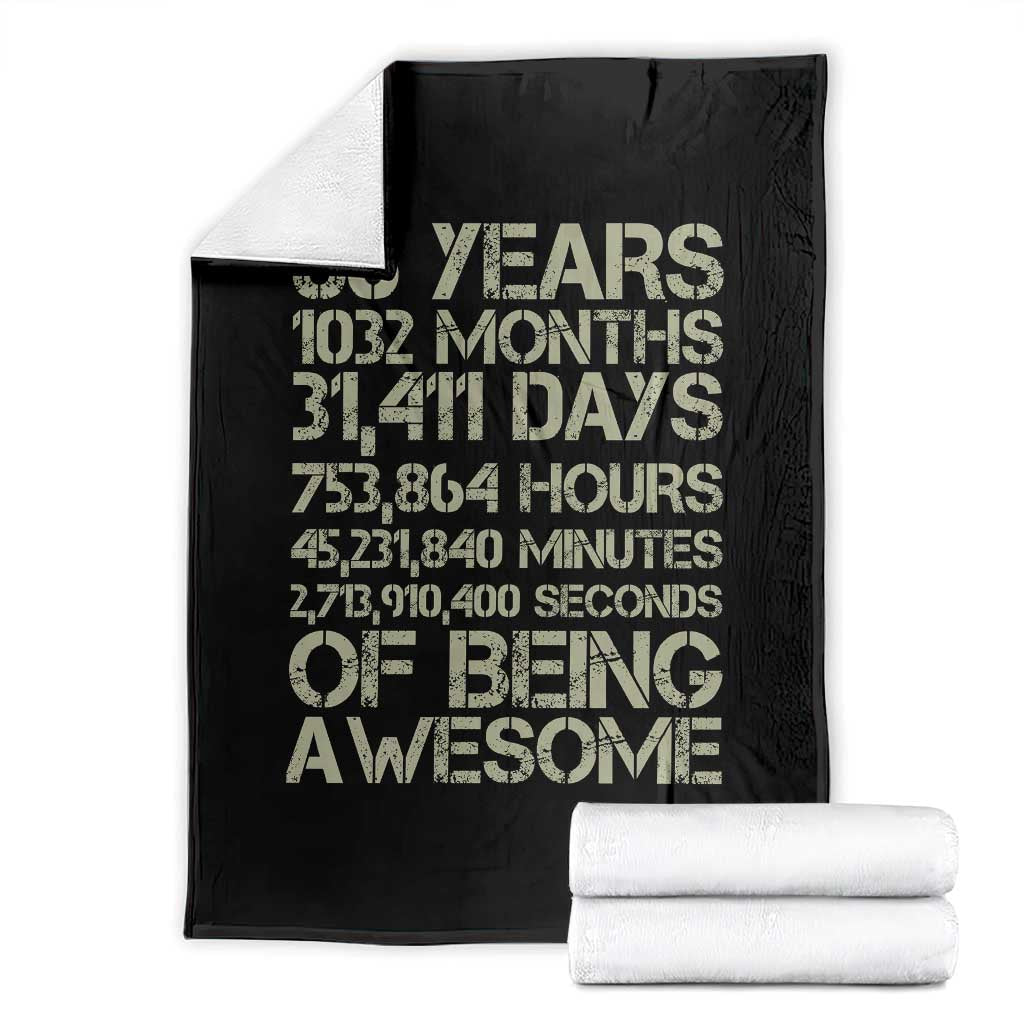 Vintage 86th Milestone Birthday Throw Blanket 86 Years Of Being Awesome