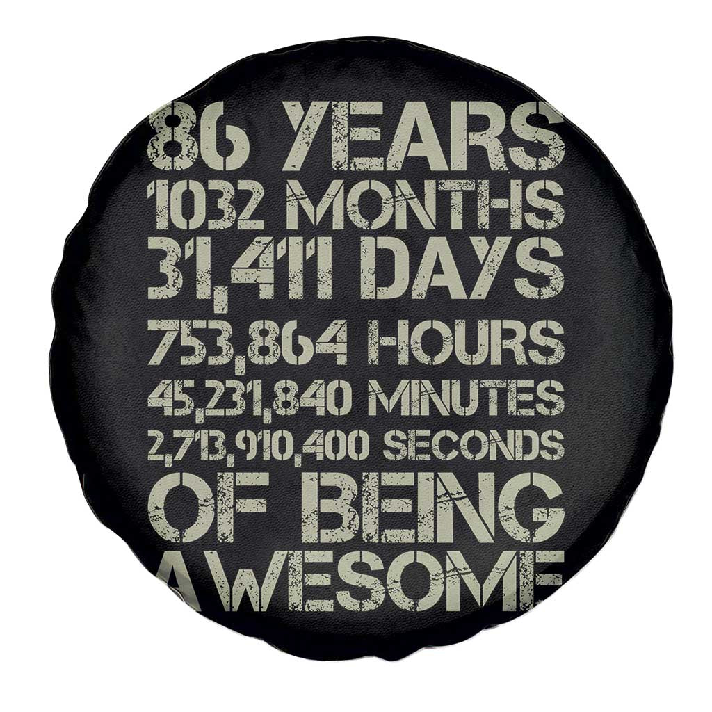Vintage 86th Milestone Birthday Spare Tire Cover 86 Years Of Being Awesome