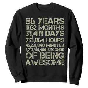 Vintage 86th Milestone Birthday Sweatshirt 86 Years Of Being Awesome