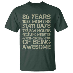 Vintage 86th Milestone Birthday T Shirt 86 Years Of Being Awesome