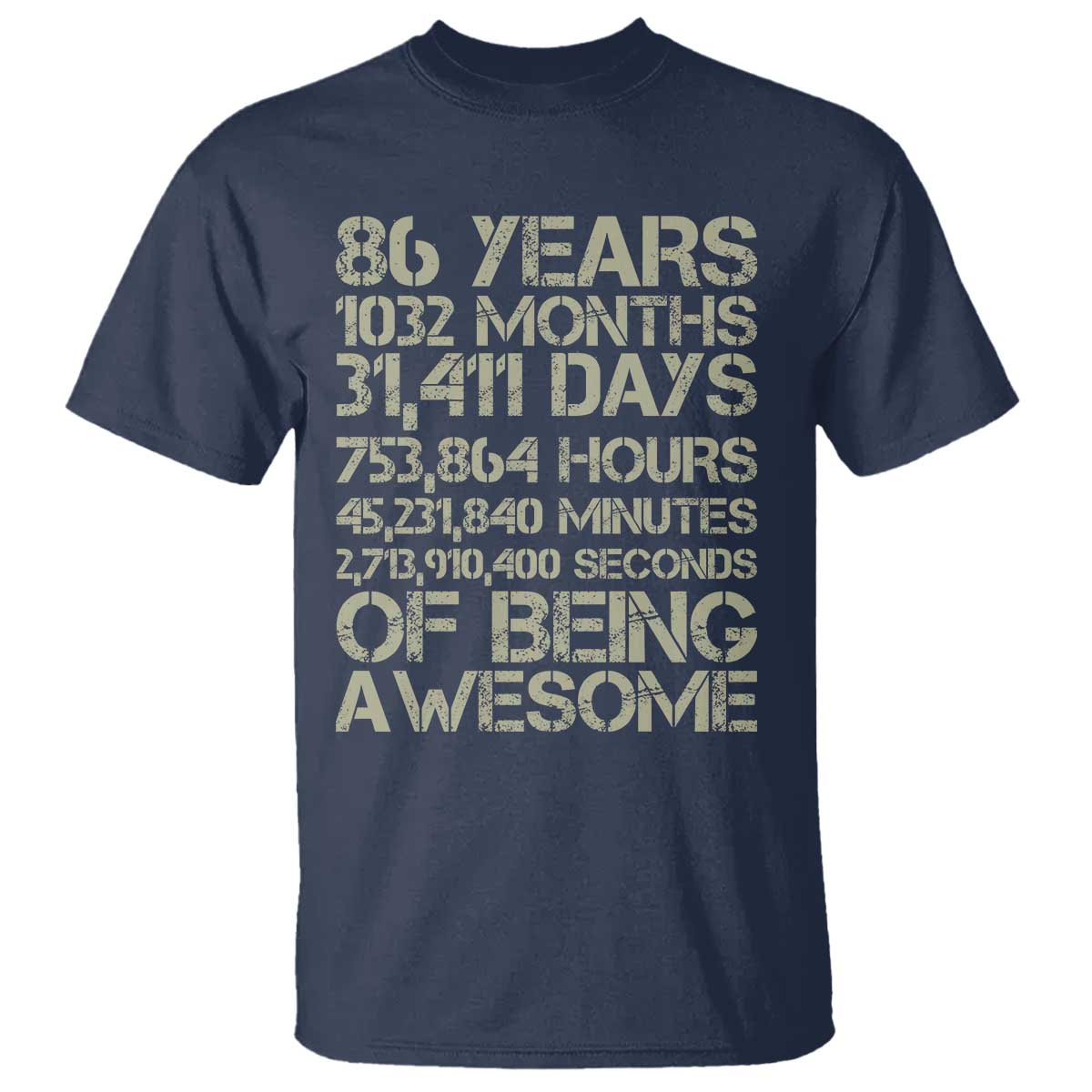 Vintage 86th Milestone Birthday T Shirt 86 Years Of Being Awesome