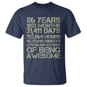 Vintage 86th Milestone Birthday T Shirt 86 Years Of Being Awesome
