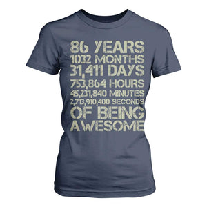Vintage 86th Milestone Birthday T Shirt For Women 86 Years Of Being Awesome