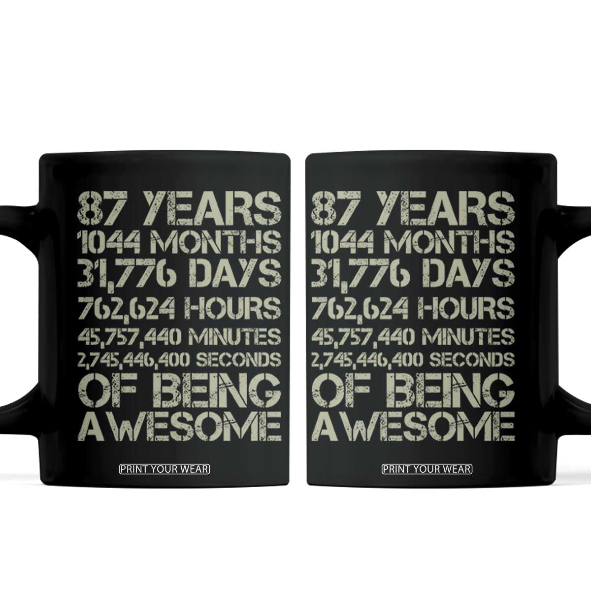 Vintage 87th Milestone Birthday Coffee Mug 87 Years Of Being Awesome