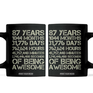 Vintage 87th Milestone Birthday Coffee Mug 87 Years Of Being Awesome
