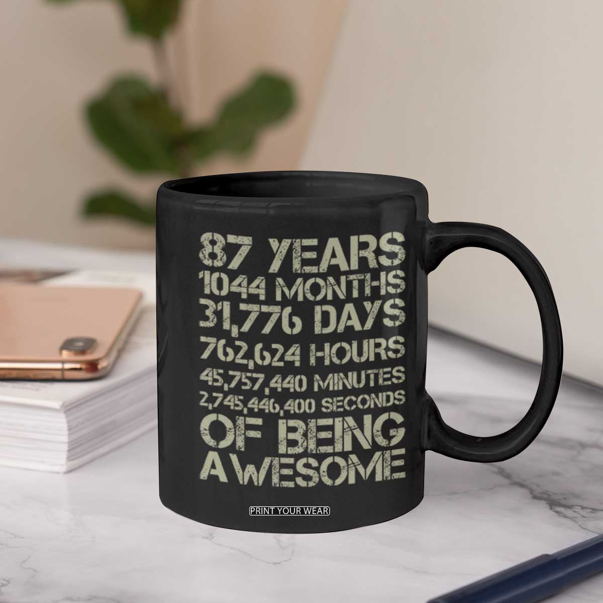 Vintage 87th Milestone Birthday Coffee Mug 87 Years Of Being Awesome