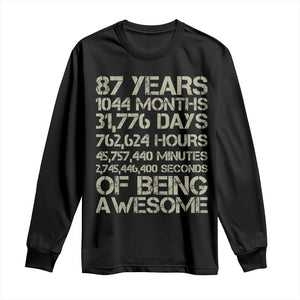 Vintage 87th Milestone Birthday Long Sleeve Shirt 87 Years Of Being Awesome