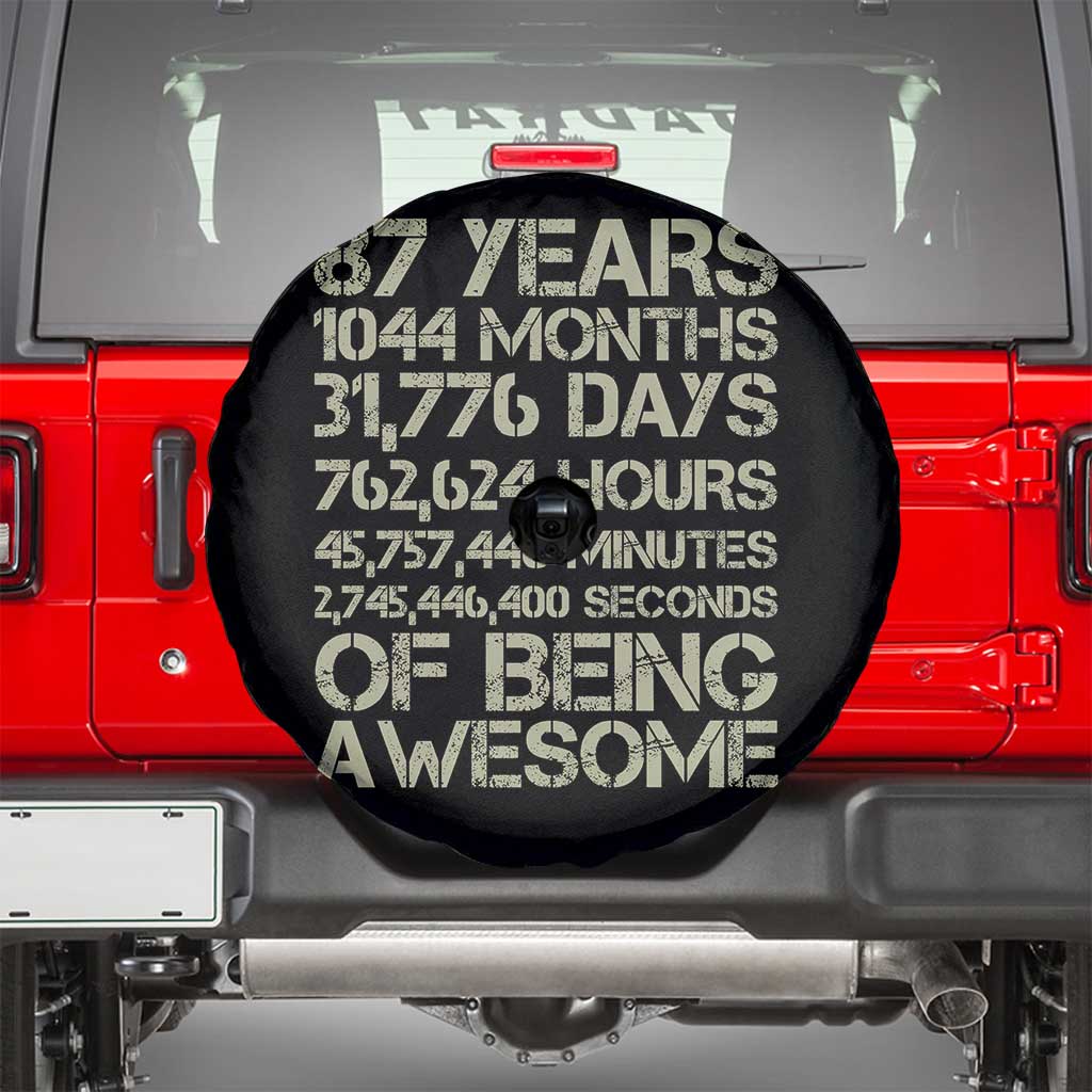 Vintage 87th Milestone Birthday Spare Tire Cover 87 Years Of Being Awesome
