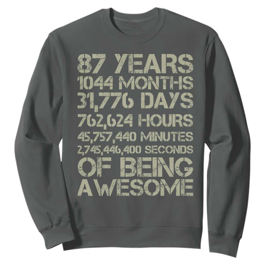 Vintage 87th Milestone Birthday Sweatshirt 87 Years Of Being Awesome
