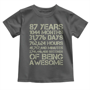 Vintage 87th Milestone Birthday Toddler T Shirt 87 Years Of Being Awesome