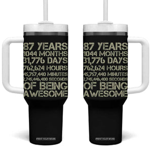Vintage 87th Milestone Birthday Tumbler With Handle 87 Years Of Being Awesome
