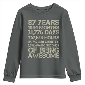 Vintage 87th Milestone Birthday Youth Sweatshirt 87 Years Of Being Awesome