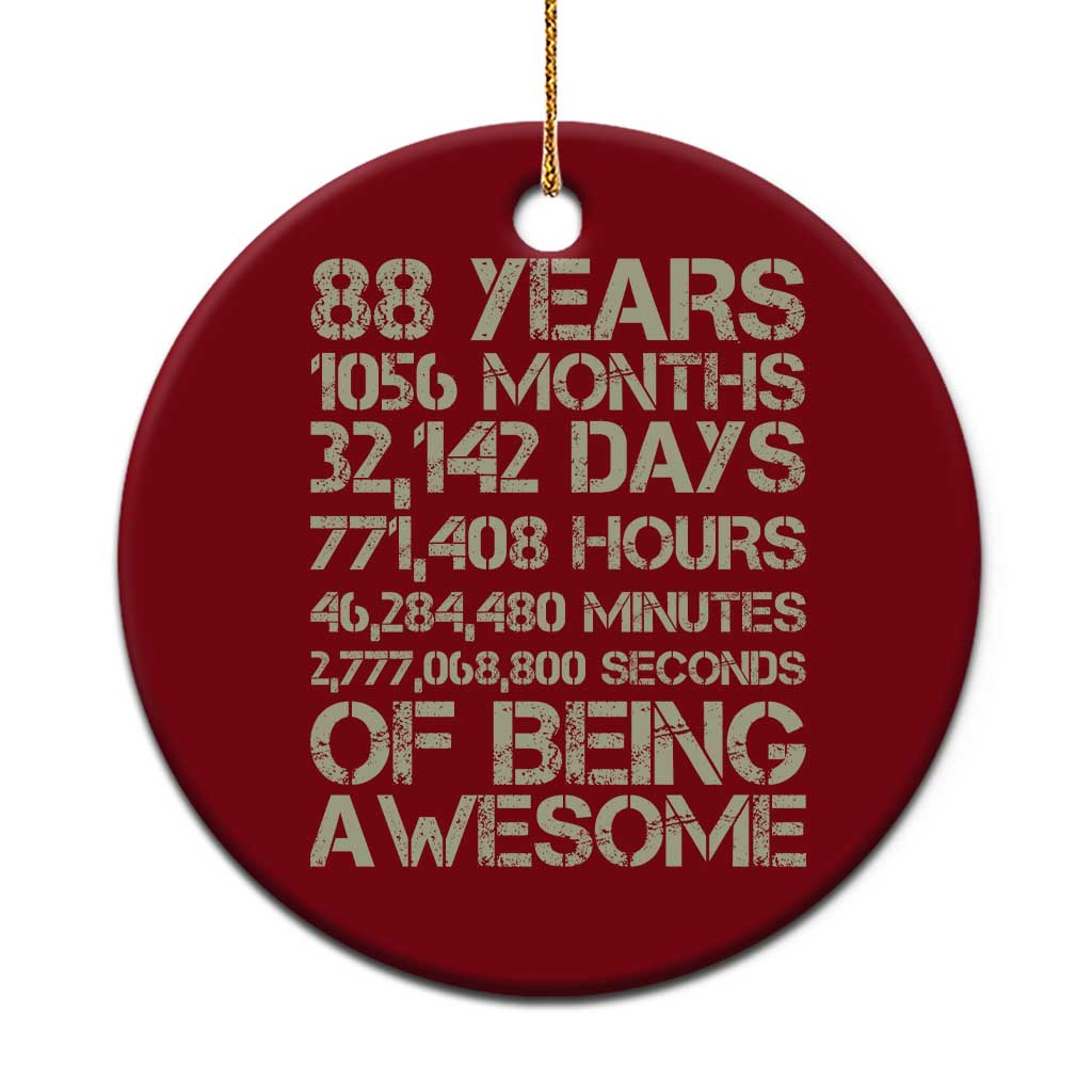 Vintage 88th Milestone Birthday Ceramic Ornament 88 Years Of Being Awesome