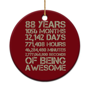 Vintage 88th Milestone Birthday Ceramic Ornament 88 Years Of Being Awesome