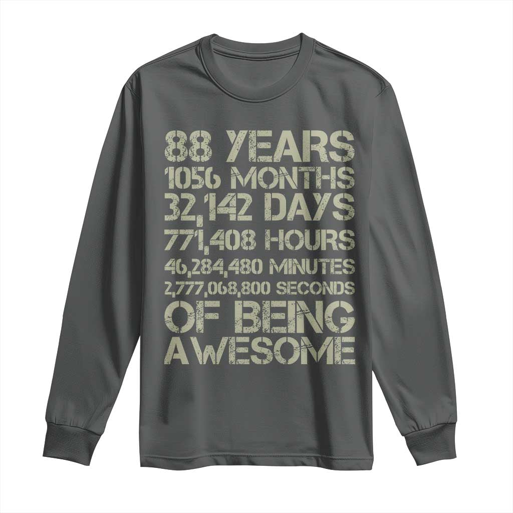 Vintage 88th Milestone Birthday Long Sleeve Shirt 88 Years Of Being Awesome