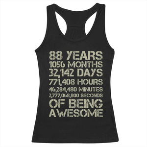 Vintage 88th Milestone Birthday Racerback Tank Top 88 Years Of Being Awesome