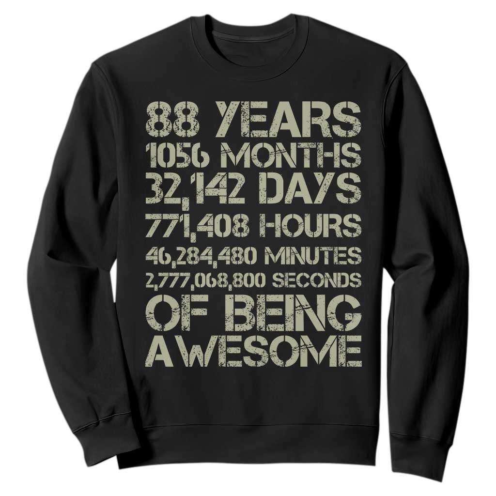 Vintage 88th Milestone Birthday Sweatshirt 88 Years Of Being Awesome
