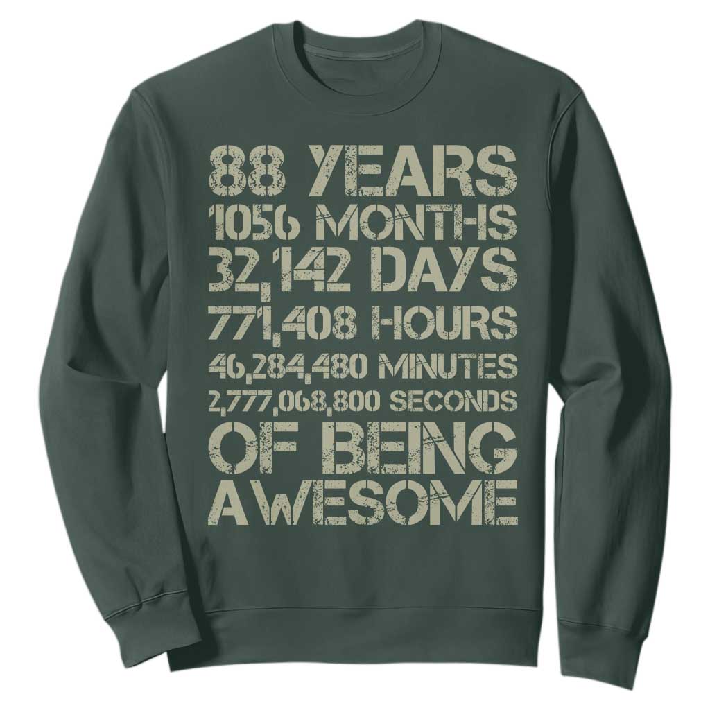 Vintage 88th Milestone Birthday Sweatshirt 88 Years Of Being Awesome