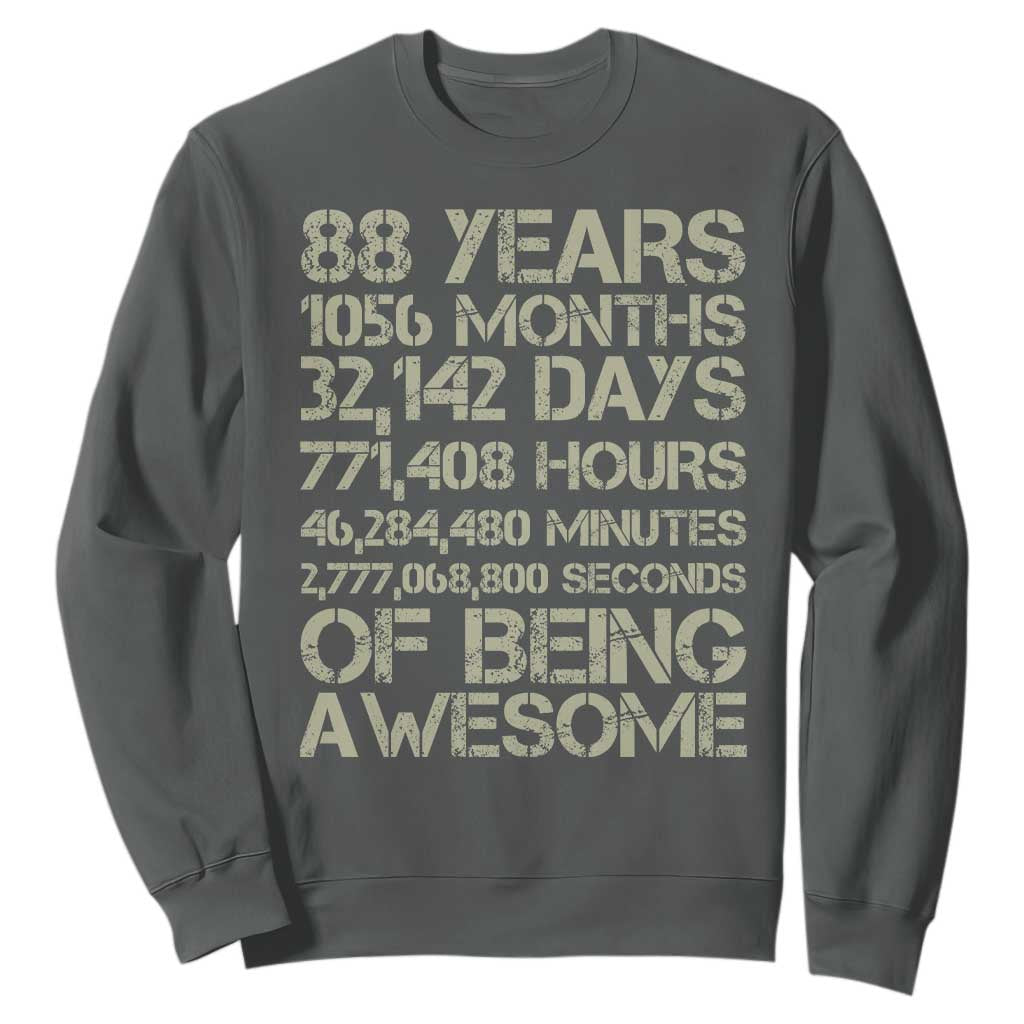 Vintage 88th Milestone Birthday Sweatshirt 88 Years Of Being Awesome